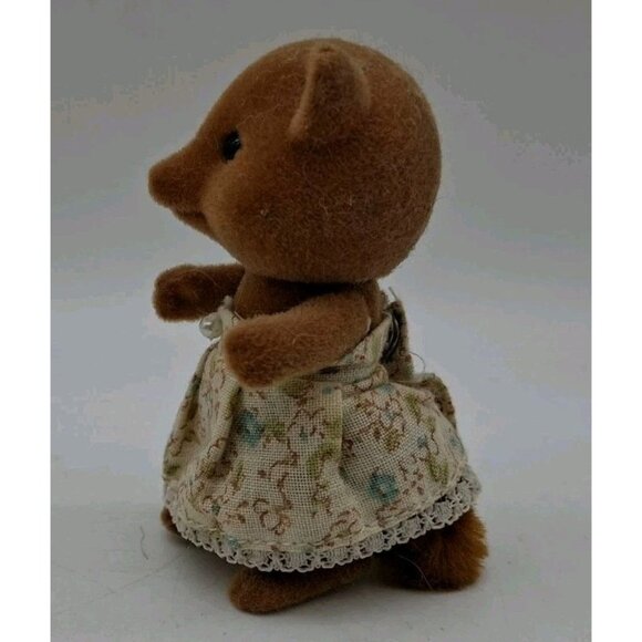 Vintage 1985 Epoch Sylvanian Slydale Fox Family Set of 4 Flocked Calico Critters - Picture 6 of 16